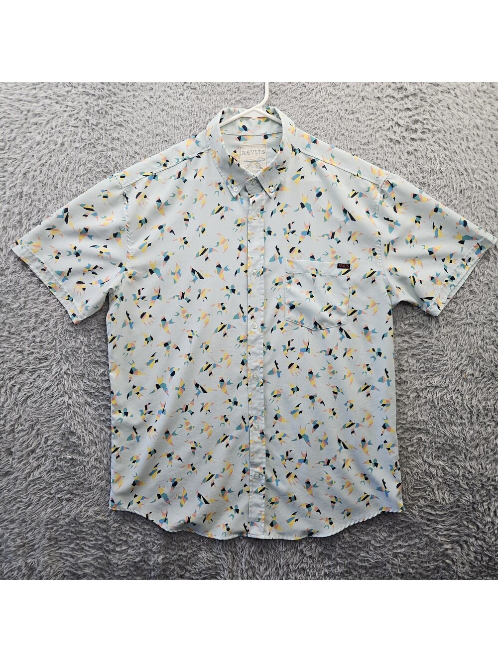 RSVLTS Roosevelts Summer Button Up Casual Shirt Men Xl Birds All Over *Mark
